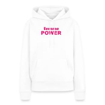 femme Pouvoir - Femme - Femmes - Pouvoir des Femmes - Femmes - Sweat à capuche Premium bio Femme - blanc - Devant - Julia (174cm)