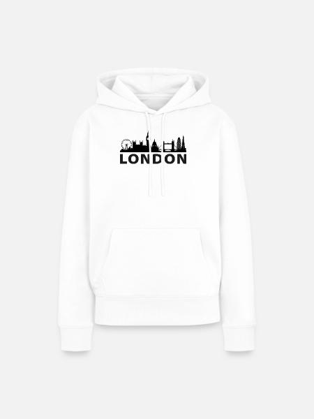 London Skyline - Frauen Premium Bio Hoodie - Weiß