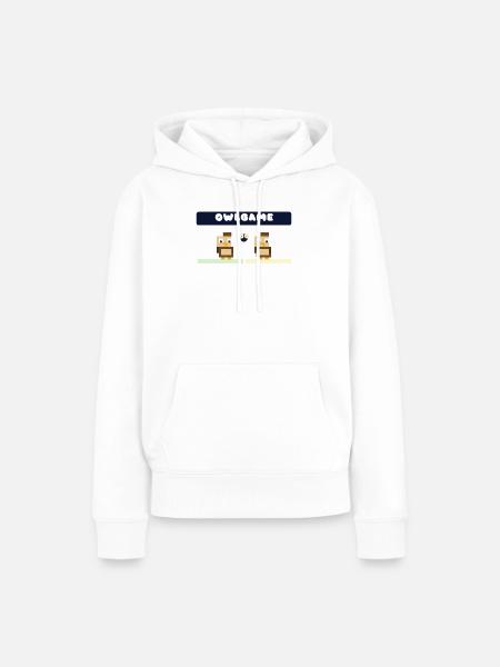 OwlGame Owl Duo Pixel - Frauen Premium Bio Hoodie - Weiß