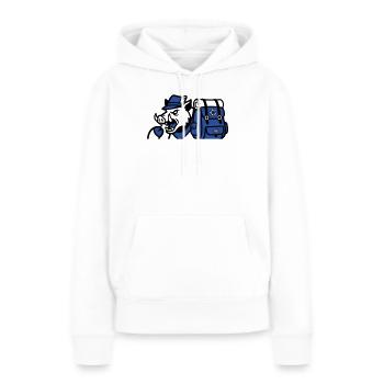 Logo du sac à dos Sanglier sauvage - Sweat à capuche Premium bio Femme - blanc - Devant - Julia (174cm)