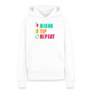 Serveur Barman Barchef - Sweat à capuche Premium bio Femme - blanc - Devant - Julia (174cm)