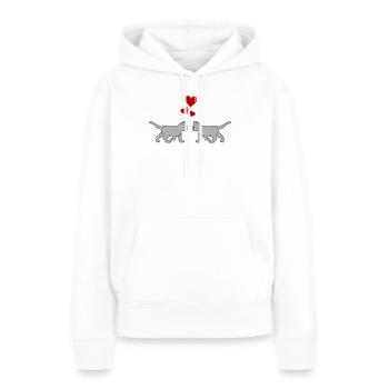 katze_verliebt_02 - Sweat à capuche Premium bio Femme - blanc - Devant - Julia (174cm)