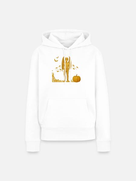 Herbst Edition: Vampir-Dämon mit Fledermäusen - Frauen Premium Bio Hoodie - Weiß