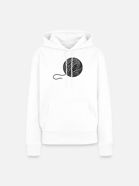 Wollknäuel - Frauen Premium Bio Hoodie - Weiß