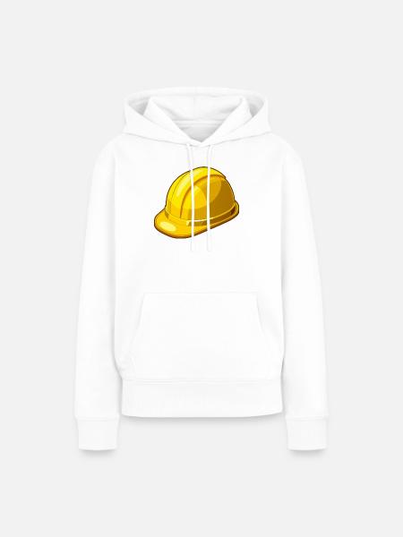 Gelber Schutzhelm - Frauen Premium Bio Hoodie - Weiß