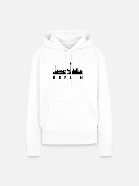 Berlin Skyline - Frauen Premium Bio Hoodie - Weiß