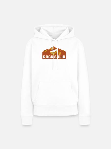 Boulder Felsen Chalkbag Icon - Frauen Premium Bio Hoodie - Weiß