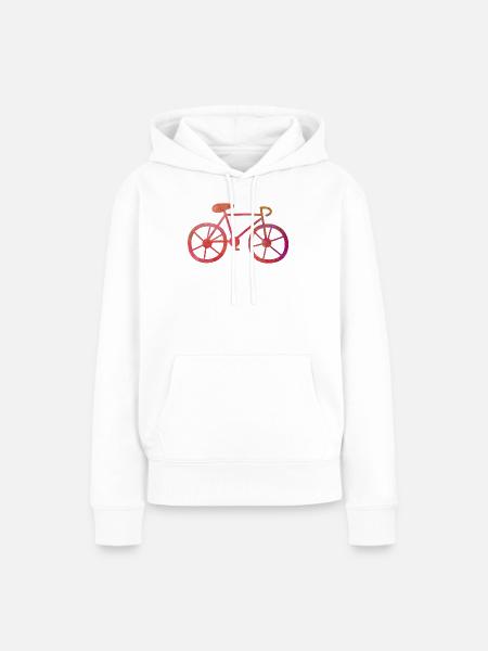 Fahrrad Umwelt radeln Rennrad Zeichnung bunt Fan - Frauen Premium Bio Hoodie - Weiß
