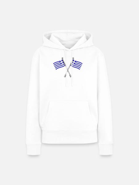 Griechische Flagge - Frauen Premium Bio Hoodie - Weiß
