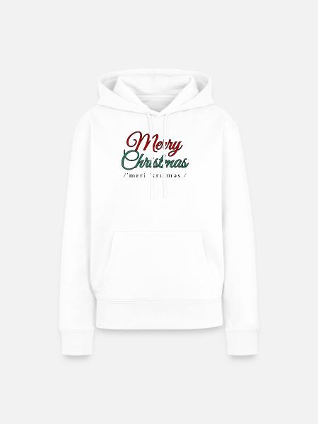 Merry Christmas - Frauen Premium Bio Hoodie - Weiß