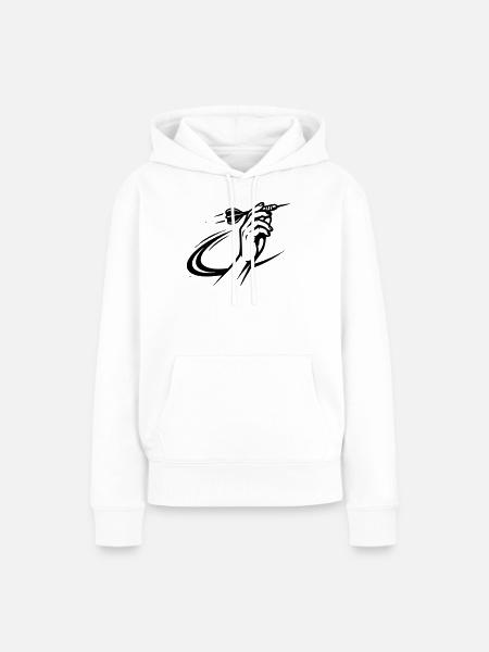 Dartspieler Wurf Hand Grafik - Frauen Premium Bio Hoodie - Weiß