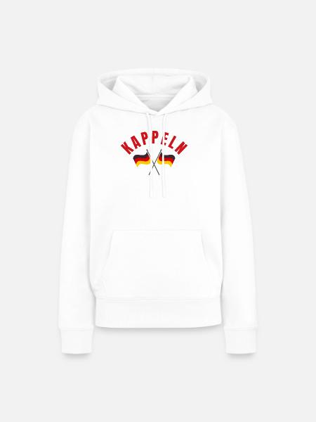 Kappeln Kreuzende Deutsche Flaggen - Frauen Premium Bio Hoodie - Weiß