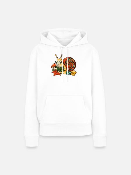 Lesepause im Schneckenhaus - Frauen Premium Bio Hoodie - Weiß
