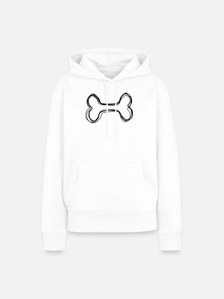 Knochen handgezeichnet - Frauen Premium Bio Hoodie - Weiß