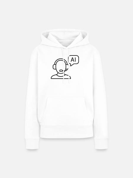 KI-Sprachassistenten-Leitungssymbol - Frauen Premium Bio Hoodie - Weiß