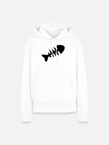 Fischgraete Silhouette Icon - Frauen Premium Bio Hoodie - Weiß