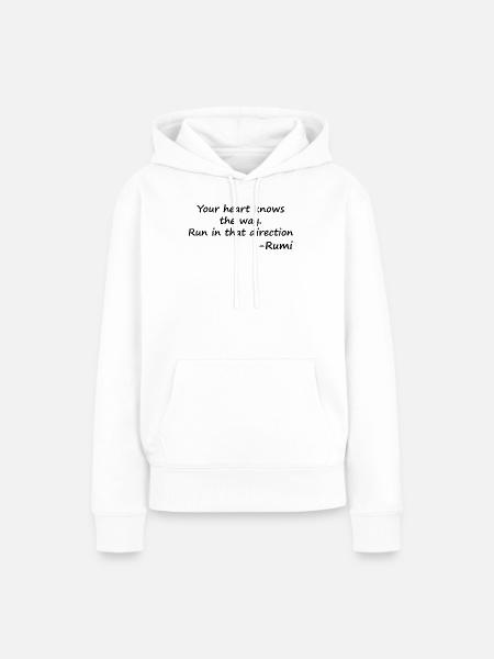 Dein-Herz-kennt-den-Weg - Frauen Premium Bio Hoodie - Weiß