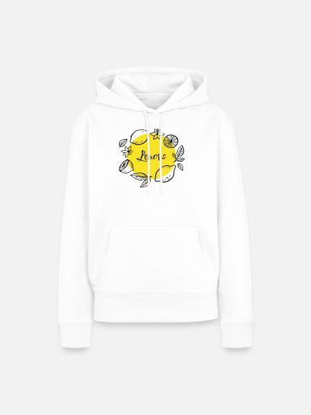 Zitronen  - Frauen Premium Bio Hoodie - Weiß