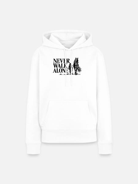 Never Walk Alone Pferd - Frauen Premium Bio Hoodie - Weiß