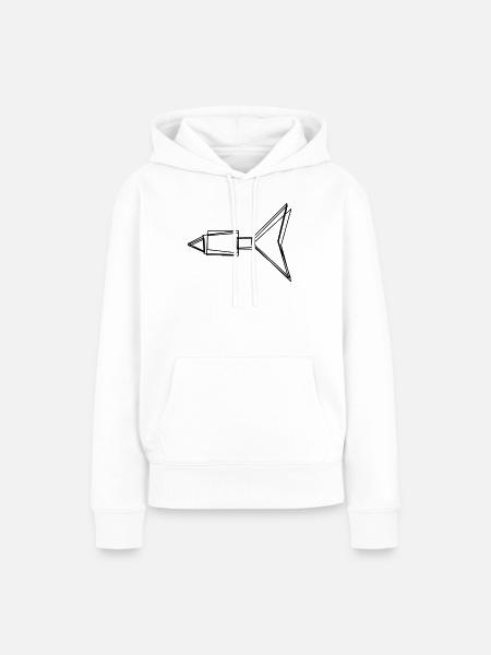 Dartpfeil handgezeichnet - Frauen Premium Bio Hoodie - Weiß