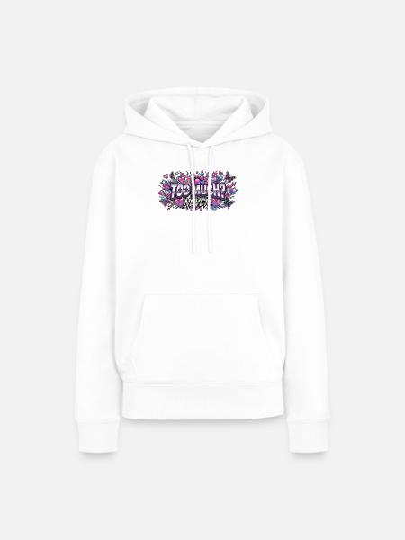 Zu viel, niemals, Y2K - Frauen Premium Bio Hoodie - Weiß