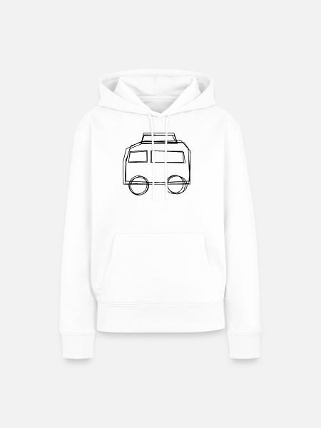 Campingbus handgezeichnet - Frauen Premium Bio Hoodie - Weiß