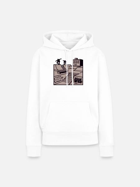 Skatepark Rampe Illustration - Frauen Premium Bio Hoodie - Weiß