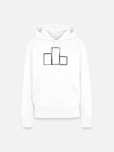 Siegerpodest handgezeichnet - Frauen Premium Bio Hoodie - Weiß