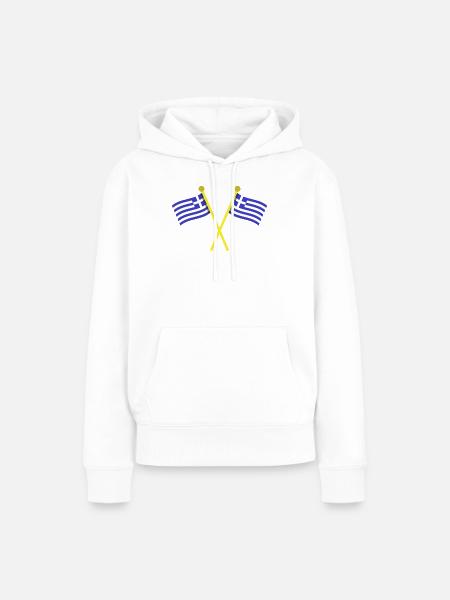Griechische Flagge - Frauen Premium Bio Hoodie - Weiß