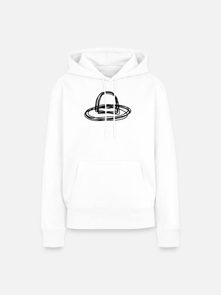 Strohhut handgezeichnet - Frauen Premium Bio Hoodie - Weiß