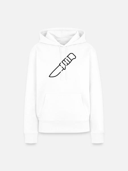 Jagdmesser-Linien-Symbol - Frauen Premium Bio Hoodie - Weiß