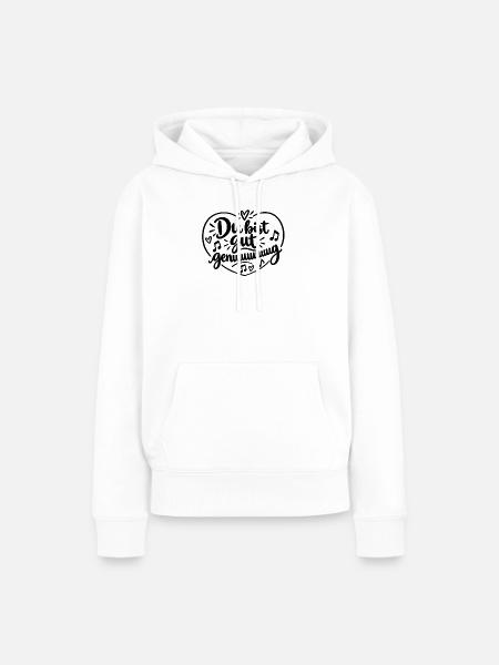 Dubistgutgenug_herz - Frauen Premium Bio Hoodie - Weiß