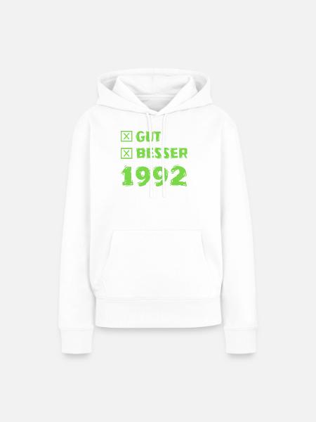 Besser 1992 - Frauen Premium Bio Hoodie - Weiß