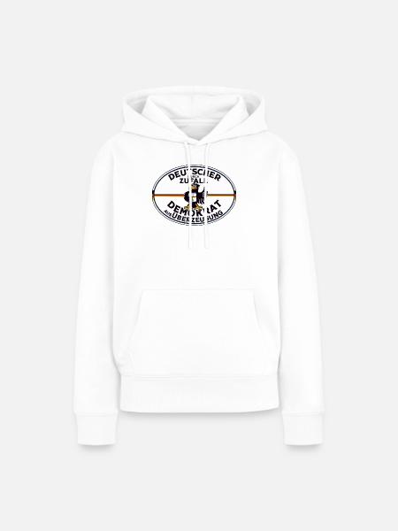 Deutscher durch Zufall, Demokrat aus Überzeugung - Frauen Premium Bio Hoodie - Weiß
