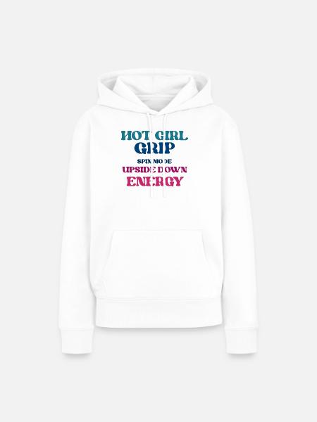 Upside-Down Energy Spin - Frauen Premium Bio Hoodie - Weiß