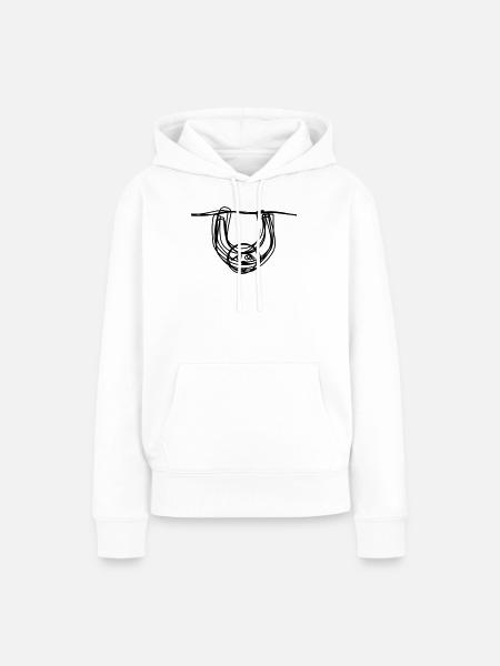 Faultier handgezeichnet - Frauen Premium Bio Hoodie - Weiß
