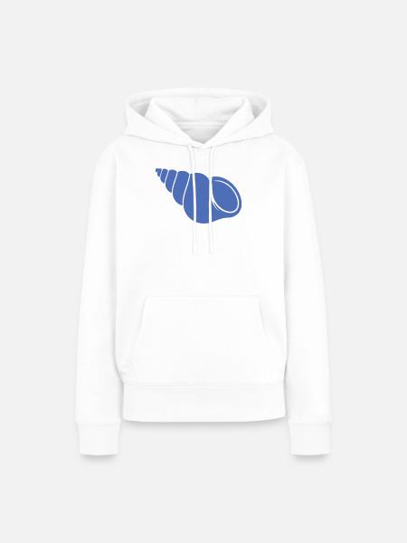 Blauer Meeresspirale Muschel - Frauen Premium Bio Hoodie - Weiß
