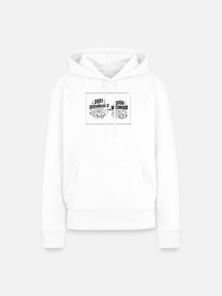 systemrelevant-nutzniesser-mit-rahmen - Frauen Premium Bio Hoodie - Weiß