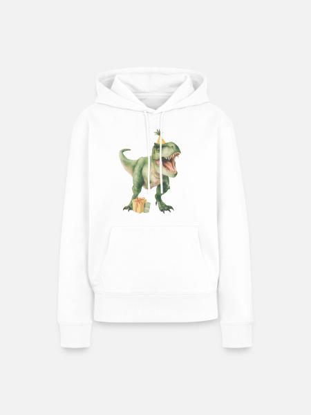 Birthdaysaurus - Frauen Premium Bio Hoodie - Weiß