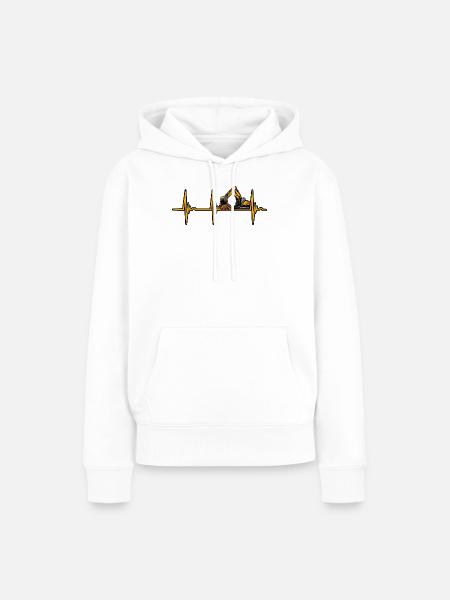 Baggerfahrer Herzschlag EKG Bagger T-Shirt - Frauen Premium Bio Hoodie - Weiß