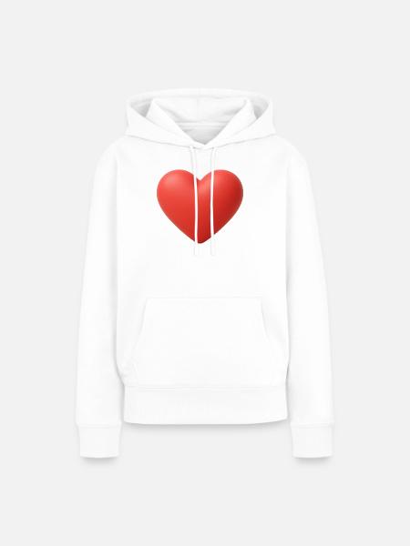 Glänzendes 3D Herz - Frauen Premium Bio Hoodie - Weiß