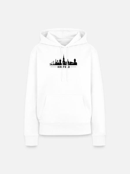 Krefeld Skyline - Frauen Premium Bio Hoodie - Weiß