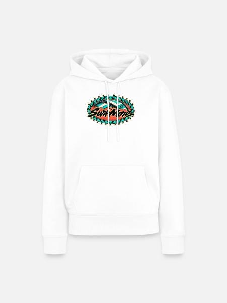 SurfMore Retro Surf-Logo - Wing - Frauen Premium Bio Hoodie - Weiß