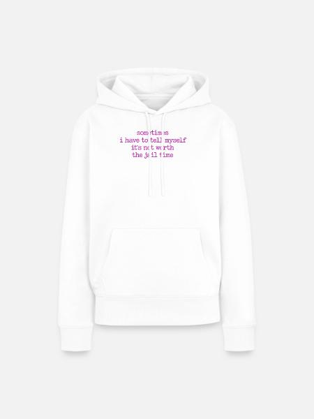 Lustiger Sarkasmus Spruch Schreibmaschine Retro - Frauen Premium Bio Hoodie - Weiß