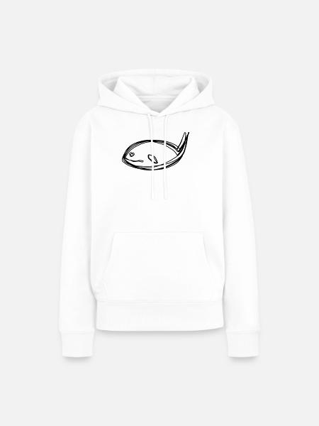 Wal handgezeichnet - Frauen Premium Bio Hoodie - Weiß