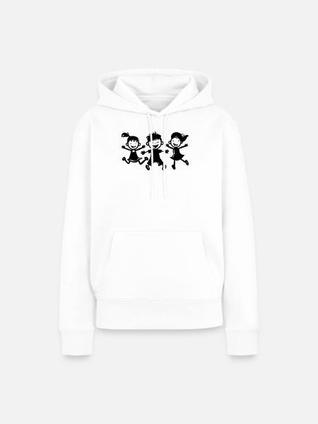 Kinder Spielen - Frauen Premium Bio Hoodie - Weiß