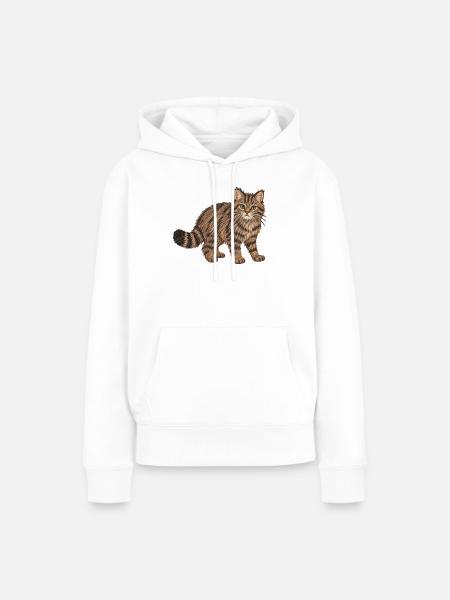 Europäische Wildkatze - Frauen Premium Bio Hoodie - Weiß