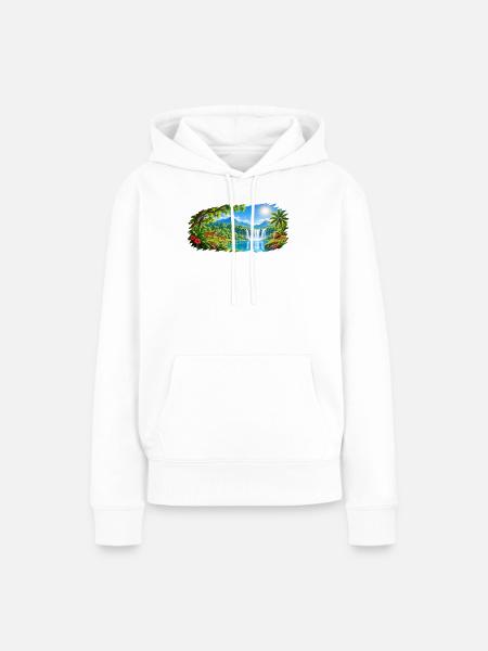 Paradies / Paradise / Paraiso - Frauen Premium Bio Hoodie - Weiß