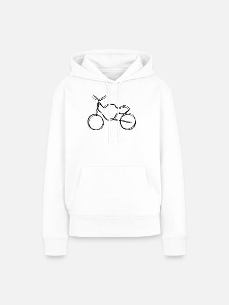 Motorrad handgezeichnet - Frauen Premium Bio Hoodie - Weiß