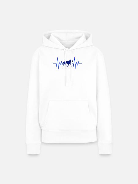 Pferd Herzschlag Reitschule - Frauen Premium Bio Hoodie - Weiß